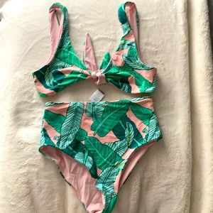 Cute little two piece bathing suit.